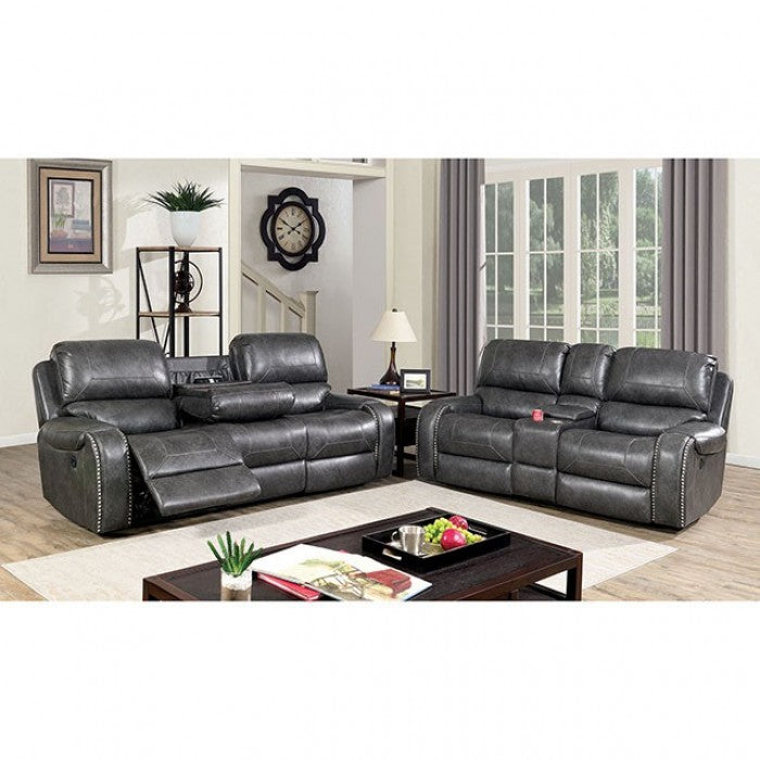 Furniture of America - Walter Reclining Sofa in Gray - CM6950GY-SF - GreatFurnitureDeal