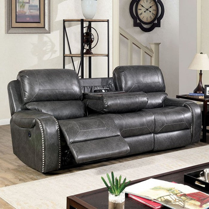 Furniture of America - Walter Reclining Sofa in Gray - CM6950GY-SF