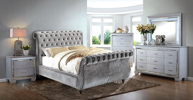 Furniture of America - Noella Queen Bed in Gray - CM7128GY-Q - GreatFurnitureDeal