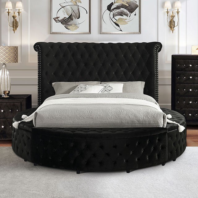 Furniture of America - Delilah 5 Piece Queen Bedroom Set in Black - CM7177BK-Q-5SET - GreatFurnitureDeal