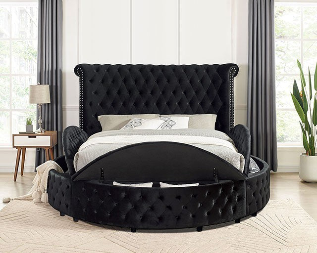Furniture of America - Delilah 3 Piece Queen Bedroom Set in Black - CM7177BK-Q-3SET