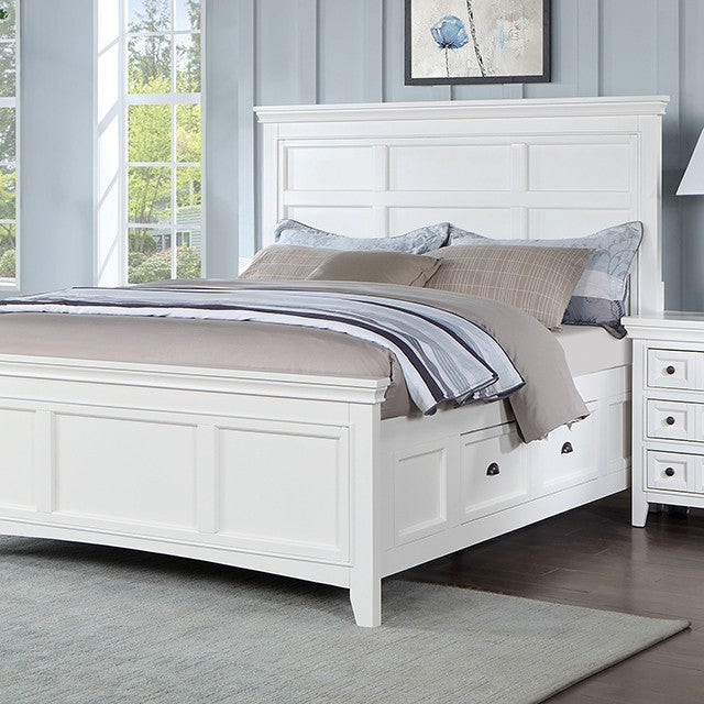 Furniture of America - Castile Queen Bed in White - CM7413WH-Q - GreatFurnitureDeal