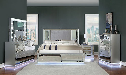 Furniture of America - Belladonna California King Bed in Silver - CM7417SV-CK - GreatFurnitureDeal