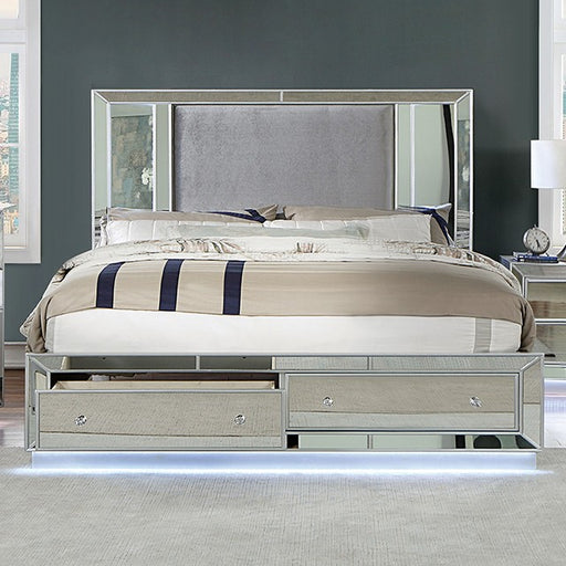 Furniture of America - Belladonna California King Bed in Silver - CM7417SV-CK - GreatFurnitureDeal