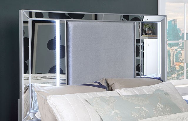 Furniture of America - Belladonna 5 Piece Eastern King Bedroom Set in Silver - CM7417SV-EK-5SET - GreatFurnitureDeal