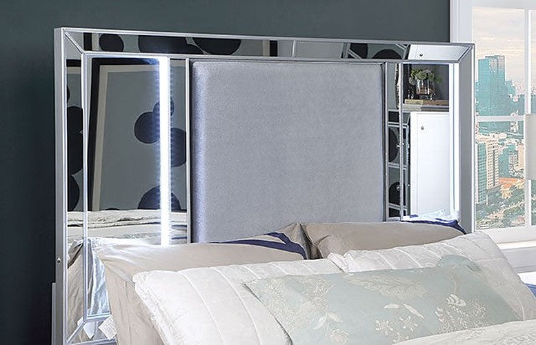 Furniture of America - Belladonna Queen Bed in Silver - CM7417SV-Q - GreatFurnitureDeal