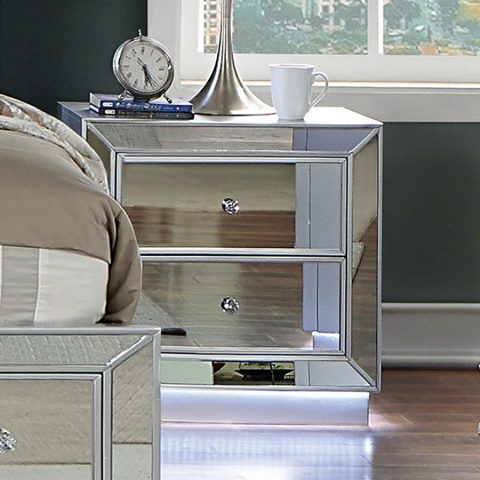 Furniture of America - Belladonna 3 Piece California King Bedroom Set in Silver - CM7417SV-CK-3SET