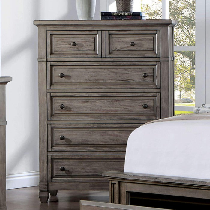 Furniture of America - Durango 6 Piece California King Bedroom Set in Warm Gray - CM7461GY-CK-6SET - GreatFurnitureDeal