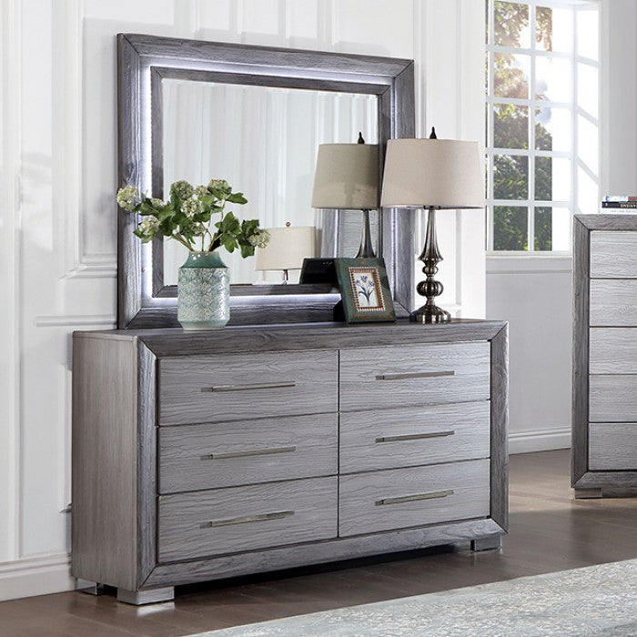 Furniture of America - Raiden 6 Piece Queen Bedroom Set in Gray - CM7468GY-Q-6SET - GreatFurnitureDeal