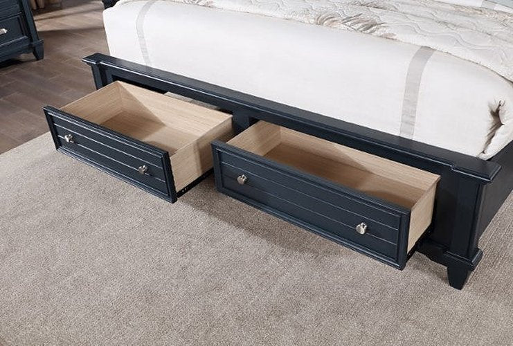 Furniture of America - Manzanillo 3 Piece California King Bedroom Set in Slate Blue - CM7470BL-CK-3SET - GreatFurnitureDeal