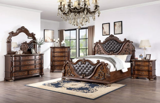 Furniture of America - Esparanza 5 Piece California King Bedroom Set in Brown Cherry - CM7478CH-CK-5SET - GreatFurnitureDeal