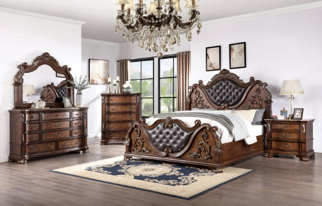 Furniture of America - Esparanza 3 Piece Queen Bedroom Set in Brown Cherry - CM7478CH-Q-3SET - GreatFurnitureDeal