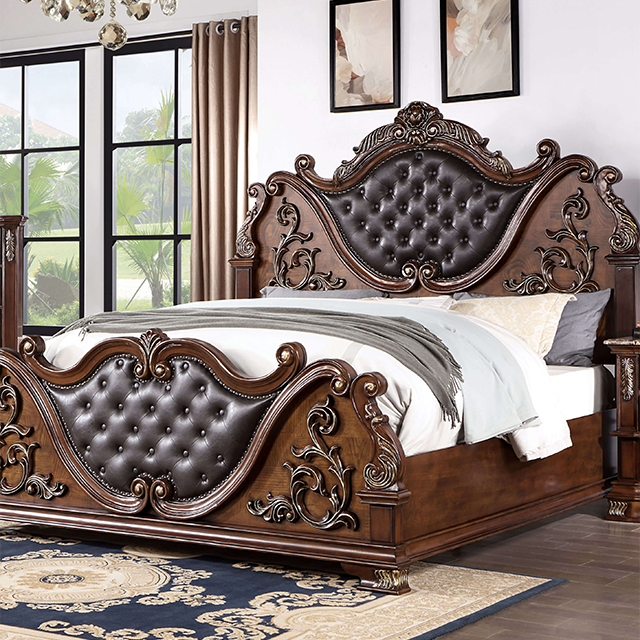 Furniture of America - Esparanza 3 Piece King Bedroom Set in Brown Cherry - CM7478CH-EK-3SET - GreatFurnitureDeal