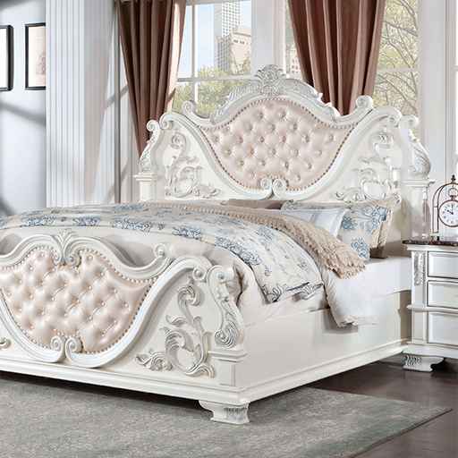 Furniture of America - Esparanza Queen Bed in Pearl White  - CM7478WH-Q - GreatFurnitureDeal