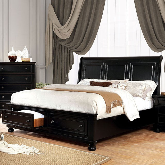 Furniture of America - Castor Eastern King Bed in Black - CM7590BK