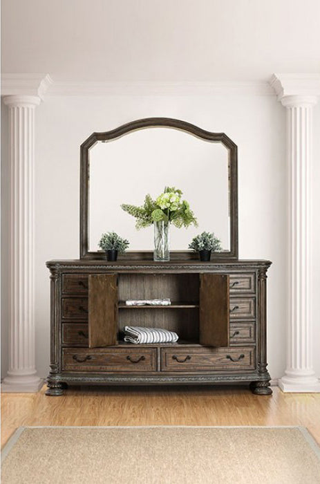 Furniture of America - Lysandra Dresser with Mirror in Natural Tone, Beige - CM7661DM