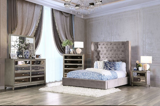 Furniture of America - Rosabelle Eastern King Bed in Gray - CM7669GY-EK - GreatFurnitureDeal