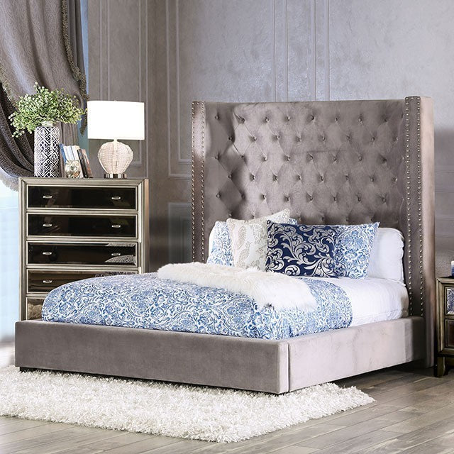 Furniture of America - Mirabelle Queen Bed in Gray - CM7679GY - GreatFurnitureDeal