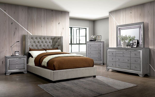 Furniture of America - Cayla California King Bed in Gray - CM7779GY-CK - GreatFurnitureDeal