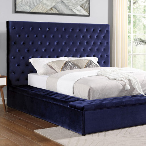 Furniture of America - Golati Queen Bed in Blue - CM7895BL-Q - GreatFurnitureDeal