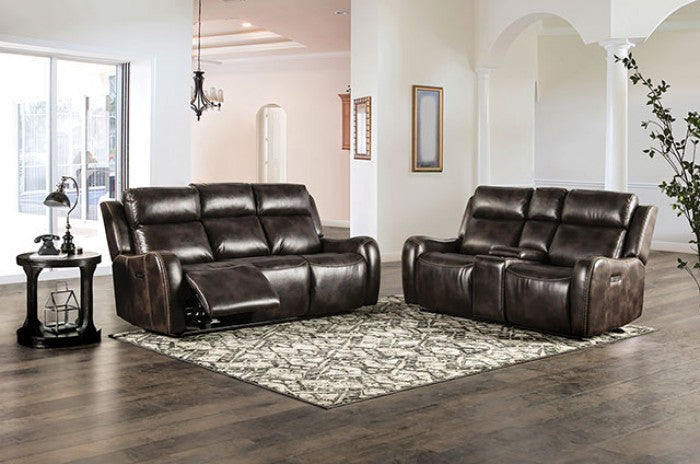 Furniture of America - Barclay Power Sofa in Dark Brown - CM9906-SF