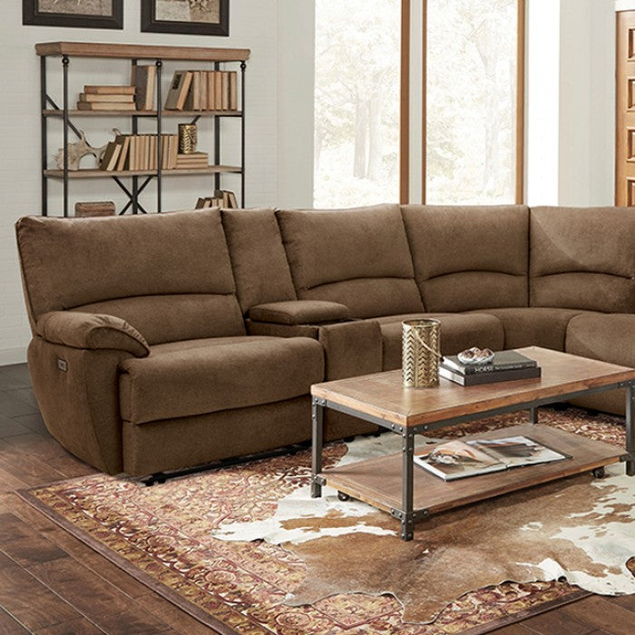 Furniture of America - Cerelia Sectional in Brown - CM9909BR-SECT-PM