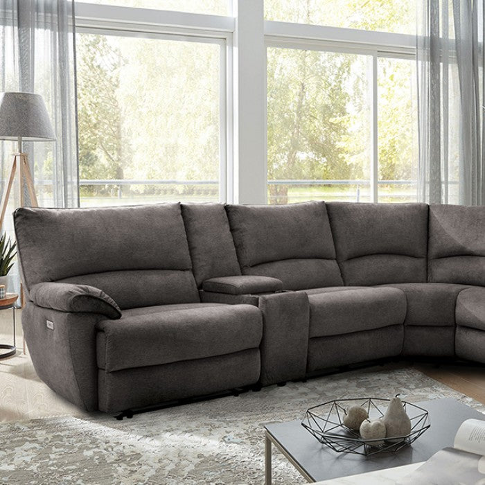 Furniture of America - Cerelia Sectional in Dark Brown - CM9909GY-SECT-PM