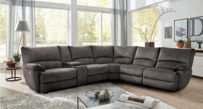 Furniture of America - Cerelia Sectional in Dark Brown - CM9909GY-SECT-PM