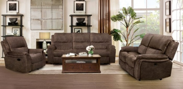 Furniture of America - Henricus 2 Piece Living Room Set in Dark Brown - CM9911DB-SF-2SET