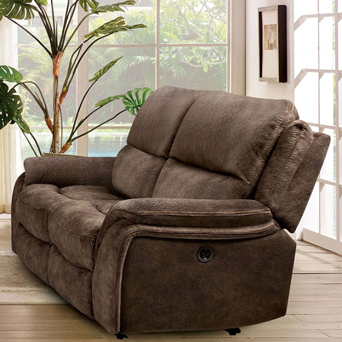 Furniture of America - Henricus 3 Piece Living Room Set in Dark Brown - CM9911DB-SF-3SET