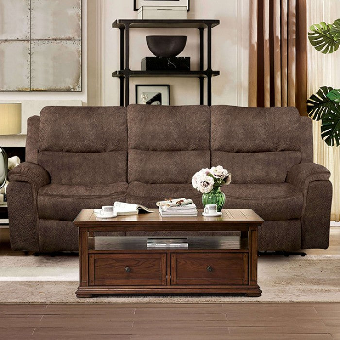 Furniture of America - Henricus 2 Piece Living Room Set in Dark Brown - CM9911DB-SF-2SET