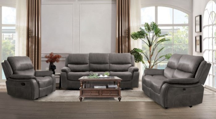 Furniture of America - Henricus 3 Piece Living Room Set in Dark Gray - CM9911DG-SF-3SET