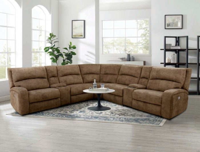 Furniture of America - Apostolos Sectional in Brown - CM9915BR-SECT-PM