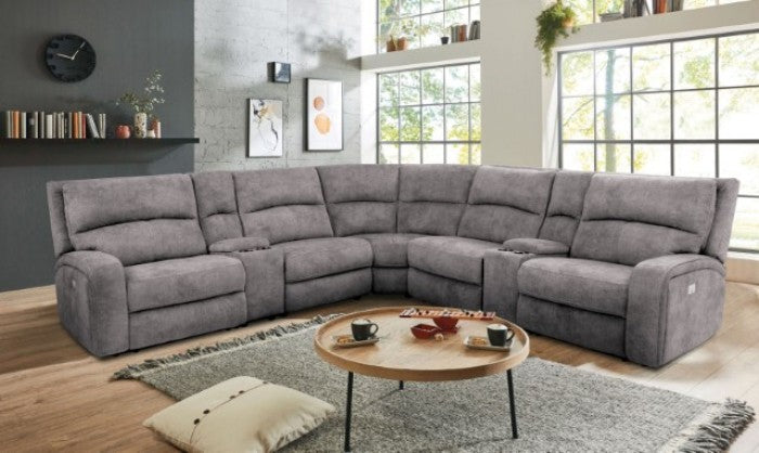 Furniture of America - Apostolos Sectional in Light Gray - CM9915LG-SECT-PM