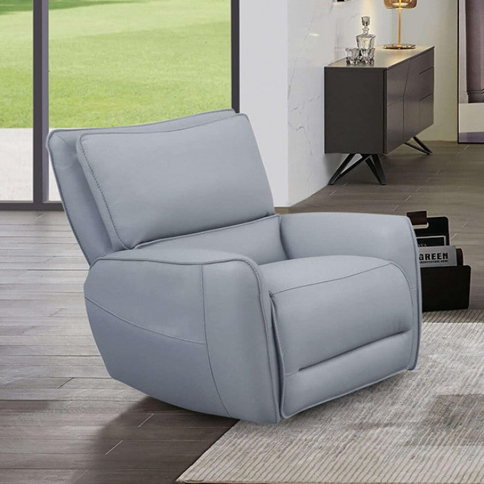 Furniture of America - Phineas Power Recliner in Pale Blue - CM9921PB-CH-PM