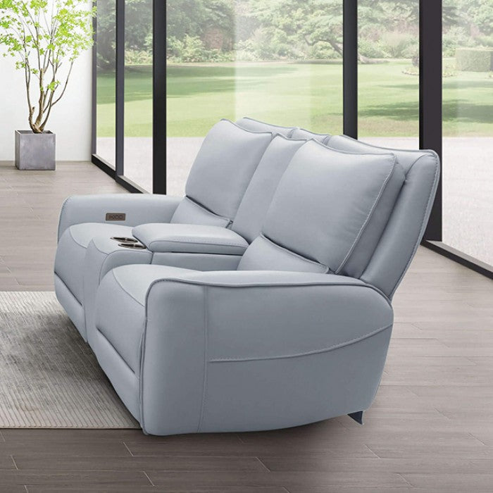 Furniture of America - Phineas Power Loveseat in Pale Blue - CM9921PB-LV-PM