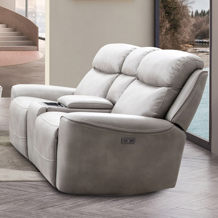 Furniture of America - Artemia Power Loveseat in Light Taupe - CM9922FG-SF-PM