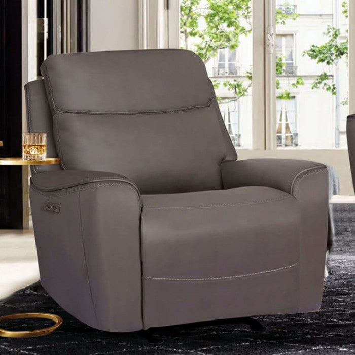 Furniture of America - Artemia Power Recliner in Gray - CM9922GY-CH-PM - GreatFurnitureDeal