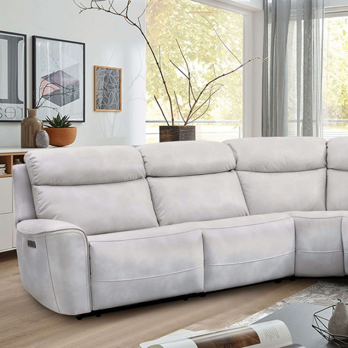 Furniture of America - Edmondus Sectional in Light Taupe - CM9923FG-SECT-PM - GreatFurnitureDeal
