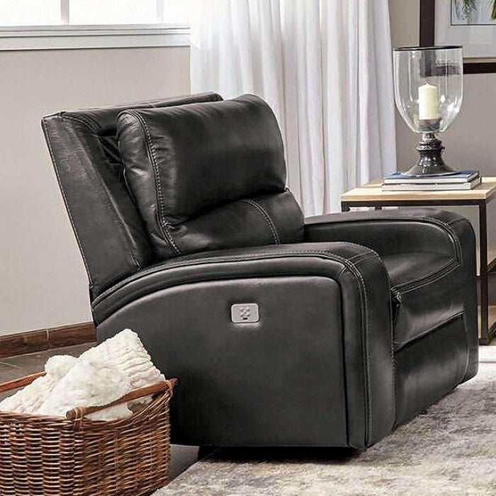 Furniture of America - Soterios Power Recliner in Charcoal - CM9924DG-CH-PM
