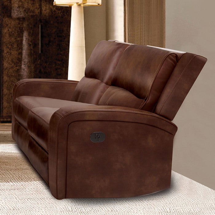 Furniture of America - Soterios Power Loveseat in Medium Brown - CM9924MB-LV-PM