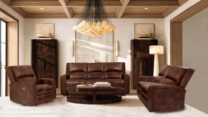 Furniture of America - Soterios Power Loveseat in Medium Brown - CM9924MB-LV-PM