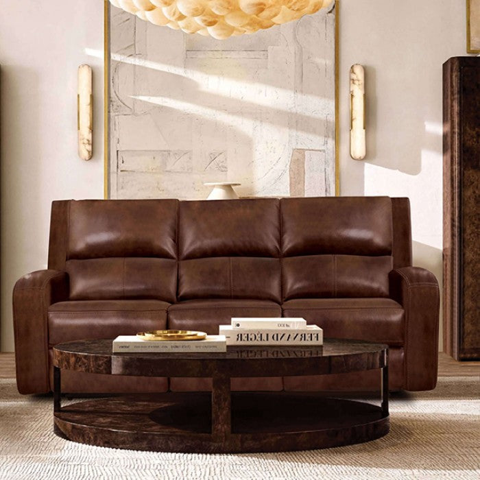Furniture of America - Soterios 2 Piece Power Living Room Set in Medium Brown - CM9924MB-SF-PM-2SET - GreatFurnitureDeal