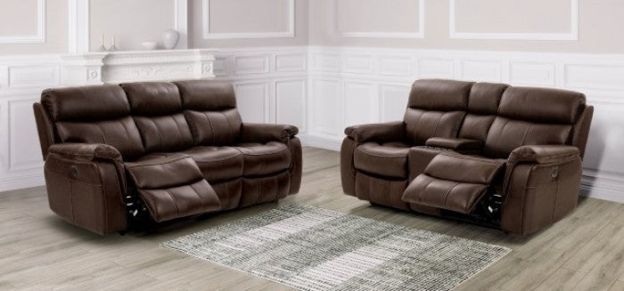 Furniture of America - Antenor 3 Piece Power Living Room Set in Brown - CM9926MB-SF-PM-3SET