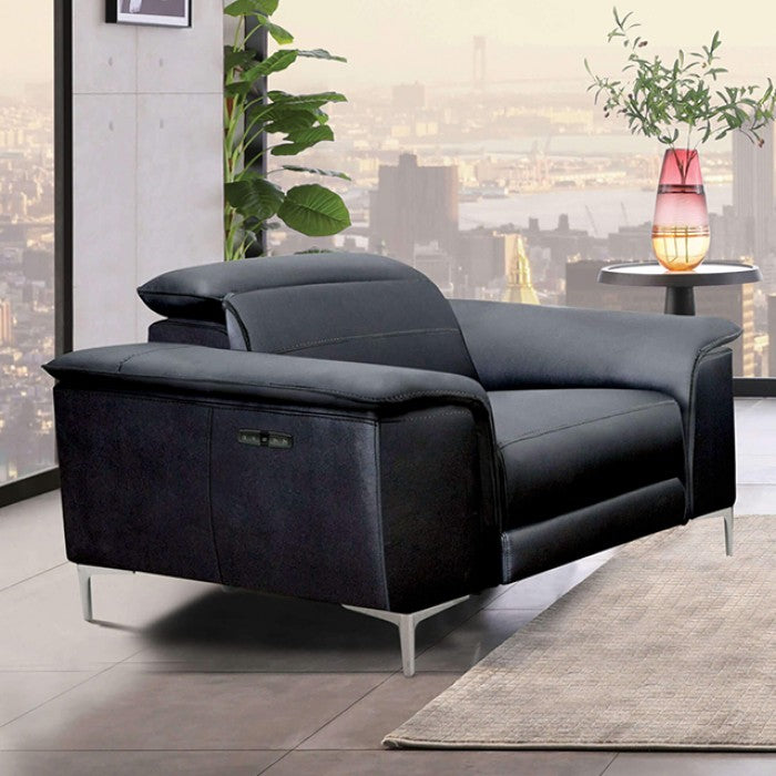Furniture of America - Ascona 3 Piece Power Living Room Set in Black - CM9927BK-SF-PM-3SET - GreatFurnitureDeal