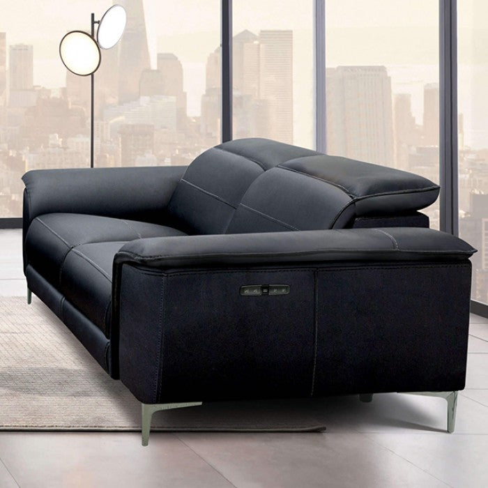 Furniture of America - Ascona 3 Piece Power Living Room Set in Black - CM9927BK-SF-PM-3SET