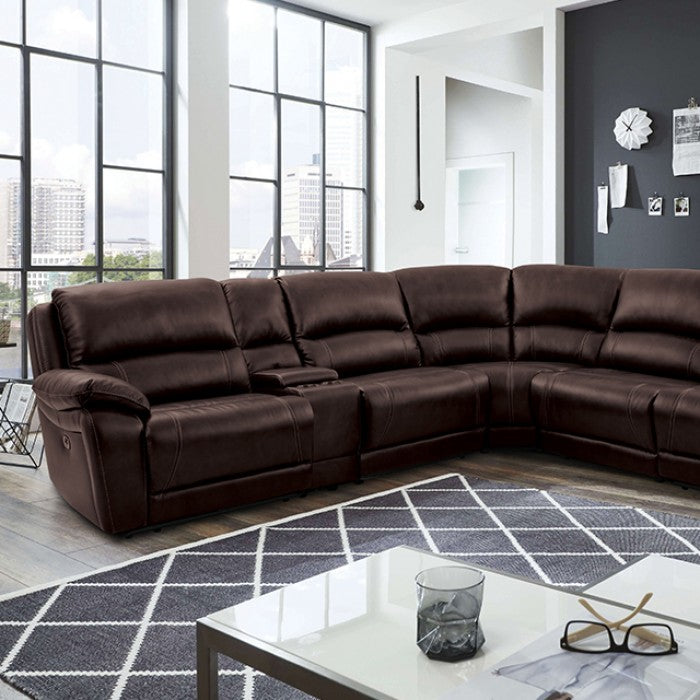 Furniture of America - Gasparus Sectional in Dark Brown - CM9929DB-SECT-PM - GreatFurnitureDeal
