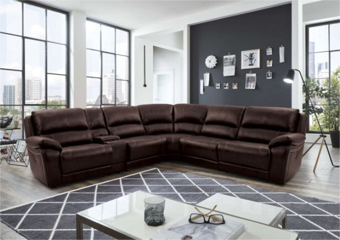 Furniture of America - Gasparus Sectional in Dark Brown - CM9929DB-SECT-PM