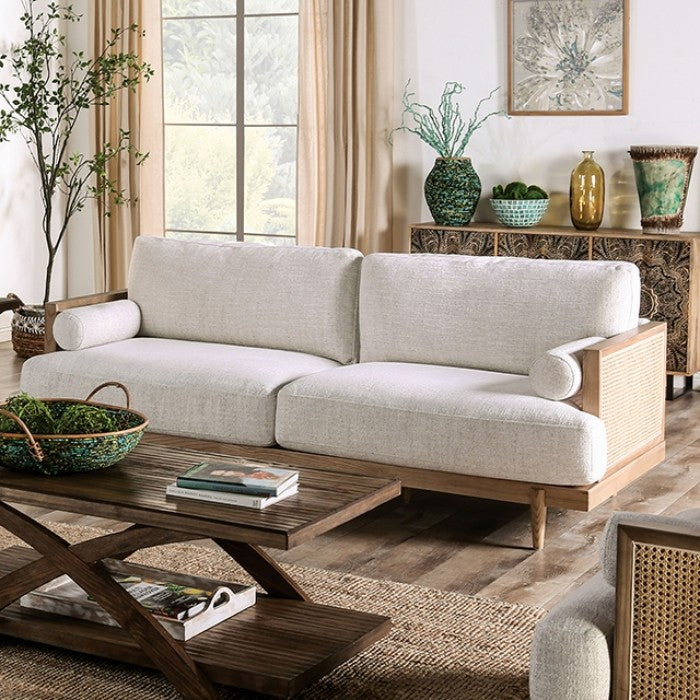 Furniture of America - Alesund 3 Piece Living Room Set in Beige/Light Oak - CM9981-SF-3SET