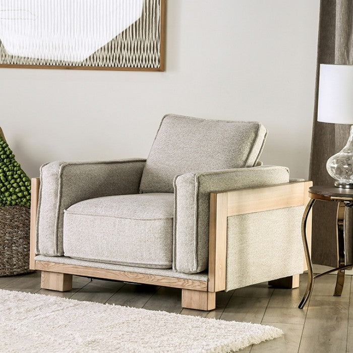Furniture of America - Harstad 3 Piece Living Room Set in Light Brown/Natural - CM9983LB-SF-3SET